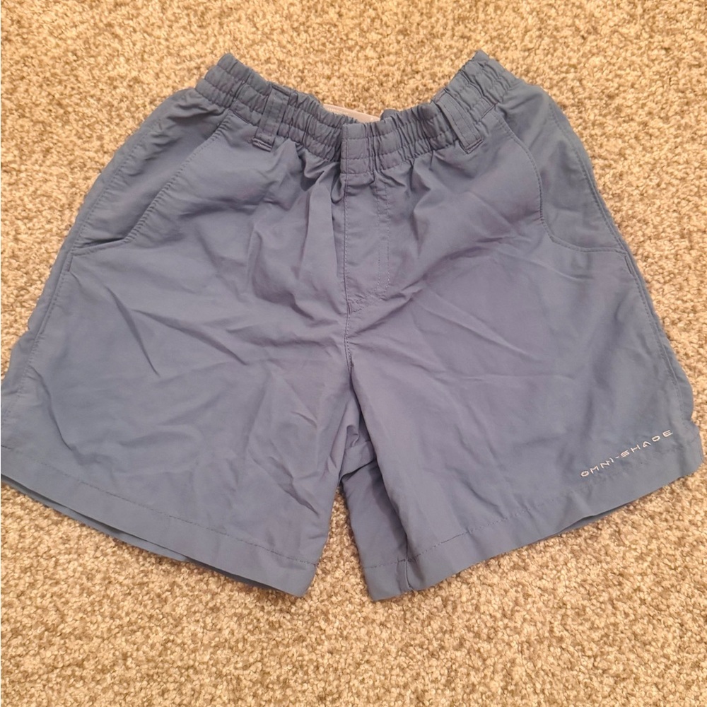 Columbia Gray Blue Boys PFG Shorts size small (8)